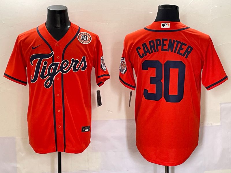 Men 2025 Detroit Tigers #30 Carpenter Orange Game Nike MLB Jersey style 5->san diego padres->MLB Jersey